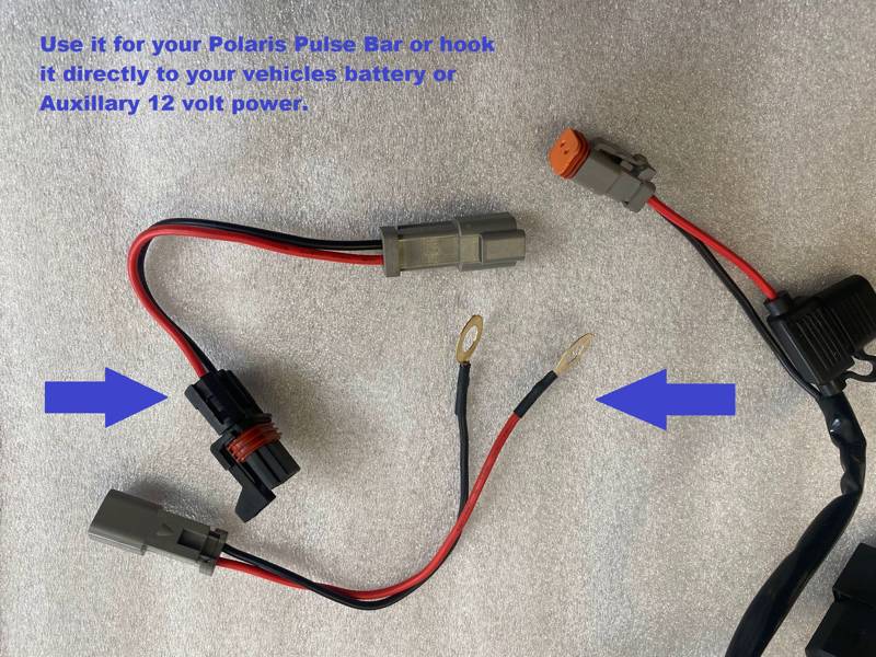 Universal LED Light Bar Wiring Harness (includes Polaris Pulse Bar Plug)