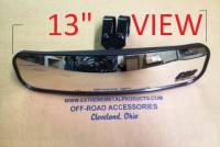 Extreme Metal Products, LLC - 13" Wide Panoramic Rear view Mirror for 1-1/2-1-5/8" Bars (Pioneer, Big Red, Viking, XYZ, Wolverine and ACE)