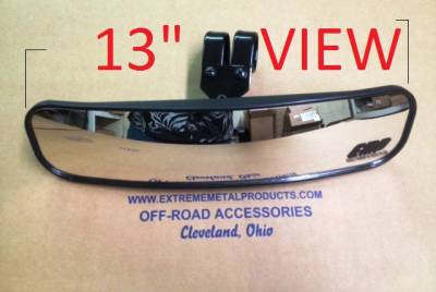 Extreme Metal Products, LLC - 13" Wide Panoramic Rear view Mirror for 1-1/2-1-5/8" Bars (Pioneer, Big Red, Viking, XYZ, Wolverine and ACE) - Image 1