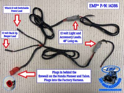 Extreme Metal Products, LLC - Honda Pioneer Plug and Play Wiring Harness - Image 1
