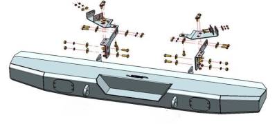 Extreme Metal Products, LLC - Polaris Ranger 1000 Rear Bumper