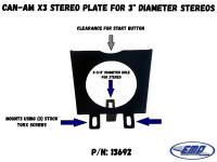 UTV Parts & Accessories - Extreme Metal Products, LLC -  Can-Am X3 Stereo Plate for 3" Stereo or Gage.
