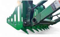 Extreme Metal Products, LLC - Snaggle-Tooth Rock Bucket for small John Deere Tractors (shown with optional add-on Grapple) - Image 7